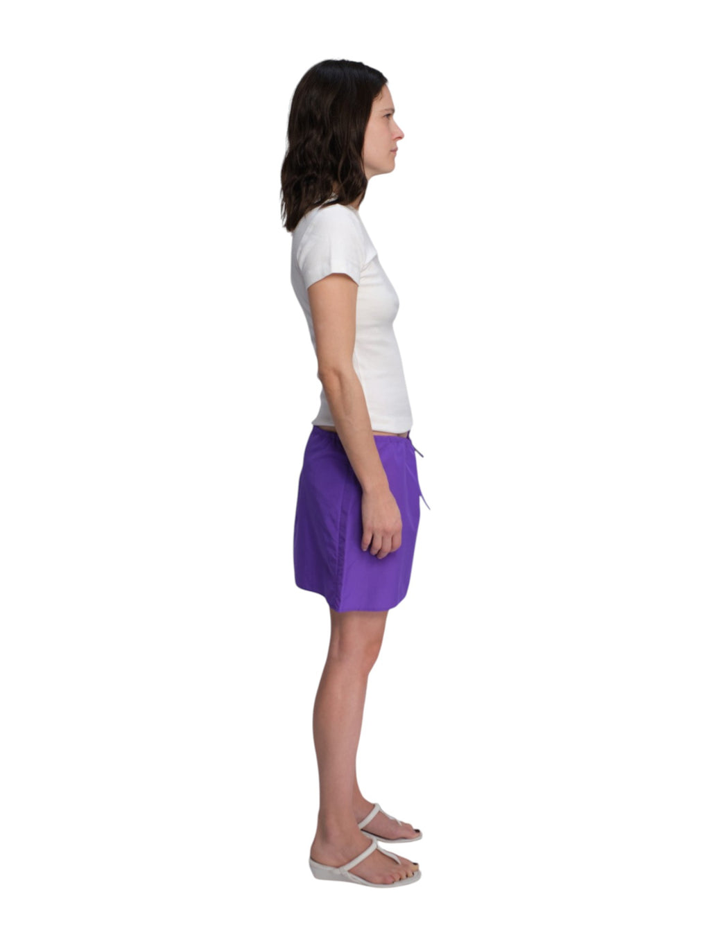 COA NYC | MINI SKIRT IN PURPLE NYLON