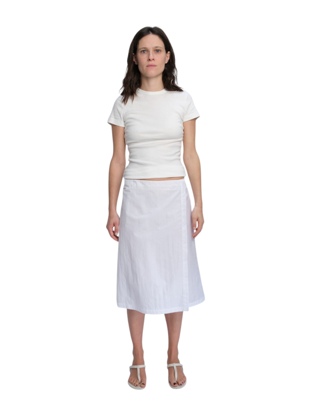 COA NYC | WRAP SKIRT IN WHITE NYLON