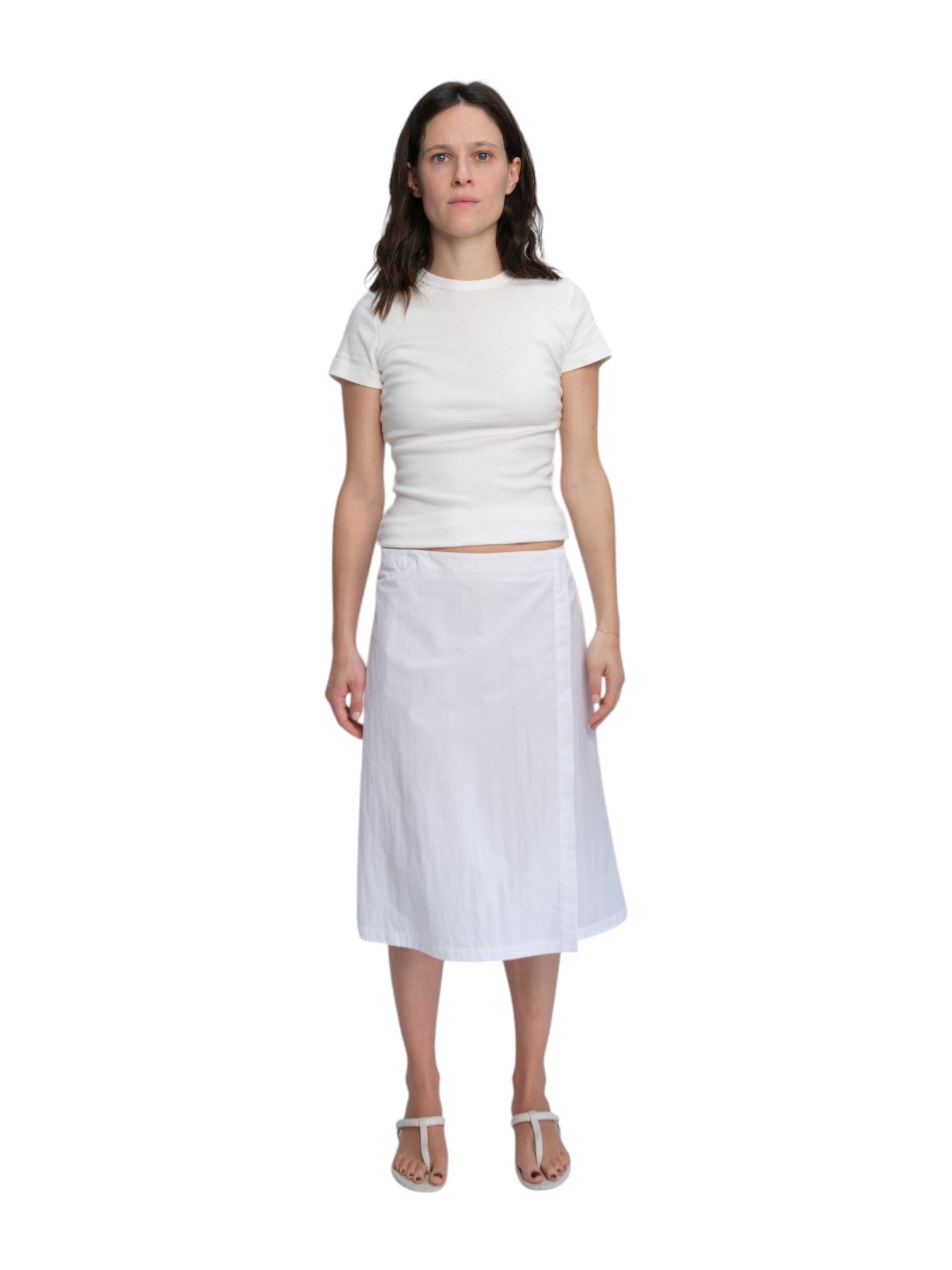 COA NYC | WRAP SKIRT IN WHITE NYLON