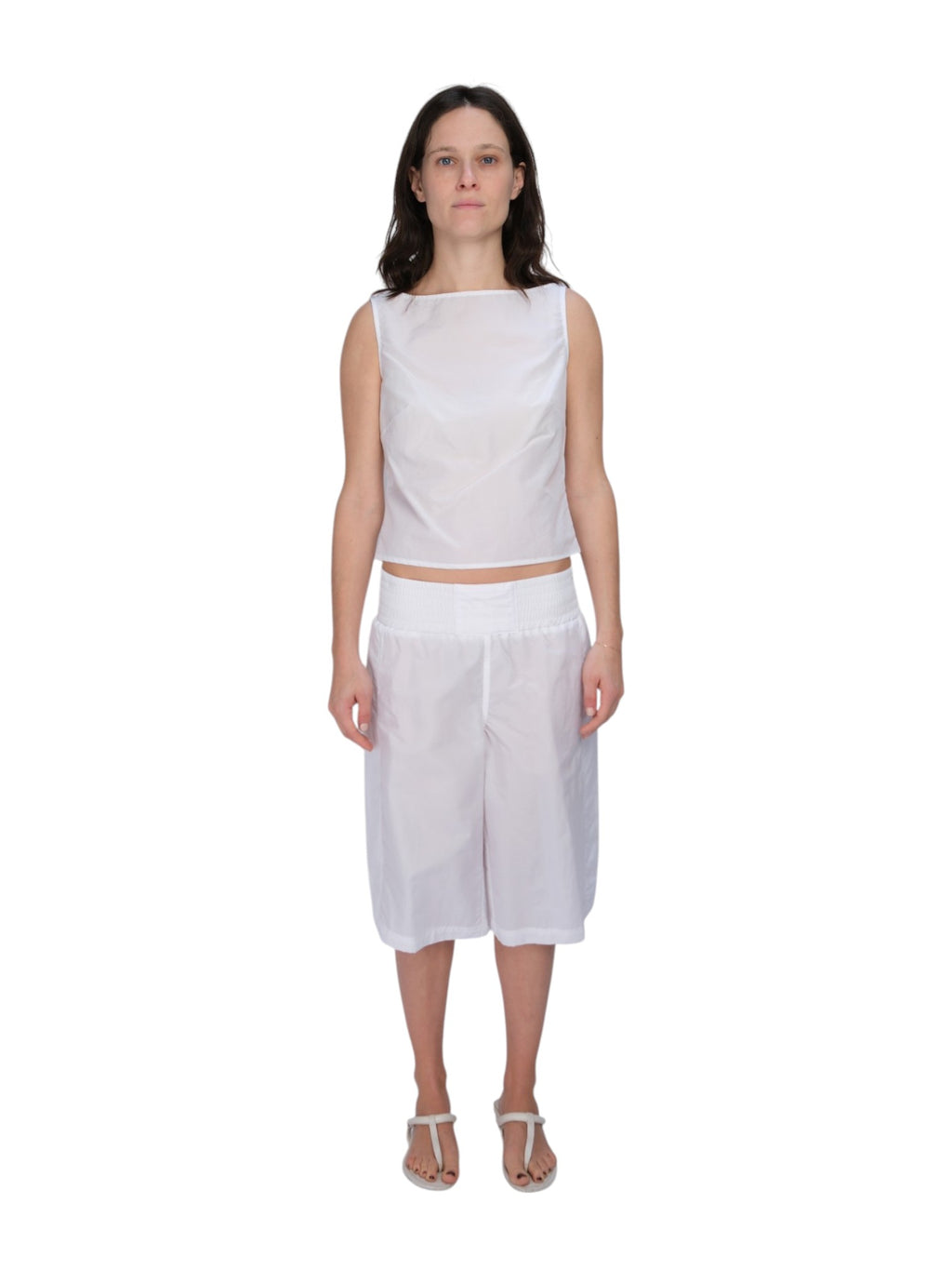 COA NYC | BOXING CAPRI IN WHITE NYLON 