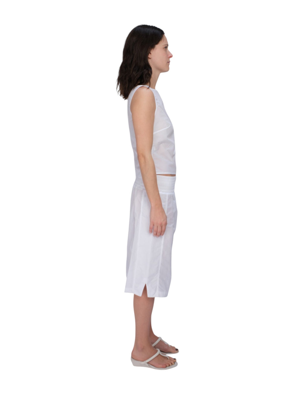 COA NYC | BOXING CAPRI IN WHITE NYLON 