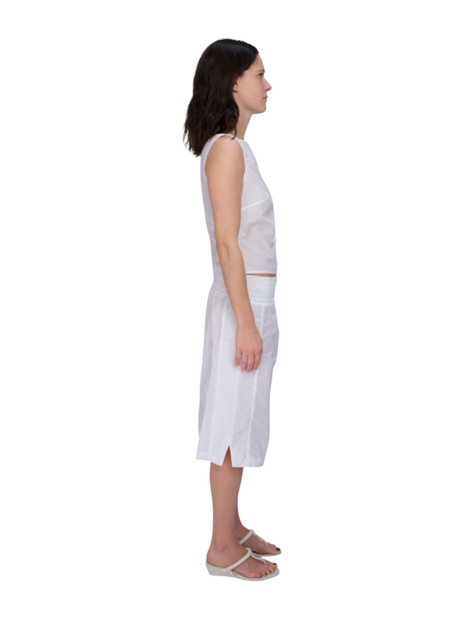 COA NYC | BOXING CAPRI IN WHITE NYLON 