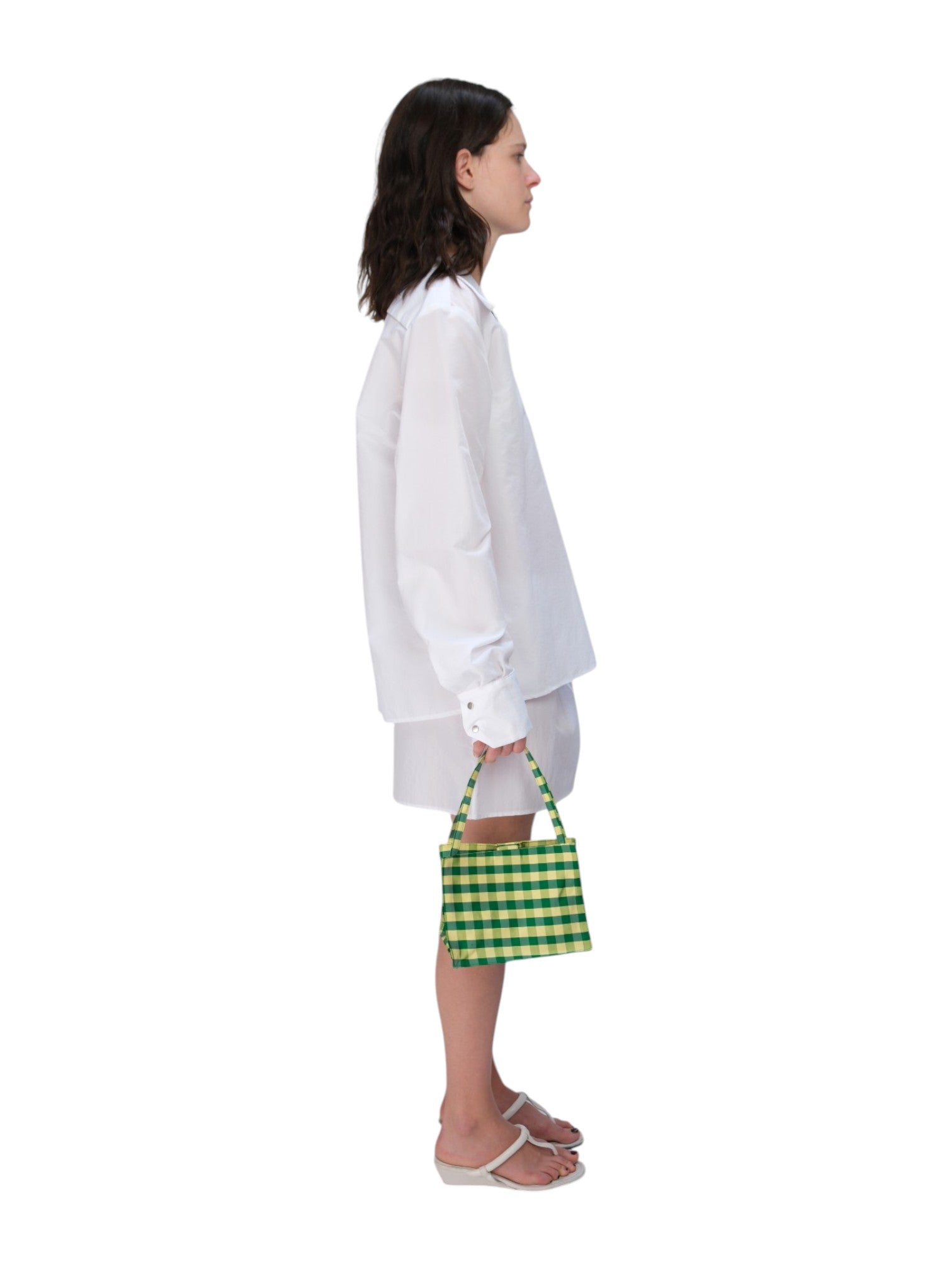 COA NYC | MINI LADY BAG IN GINGHAM GREEN YELLOW 