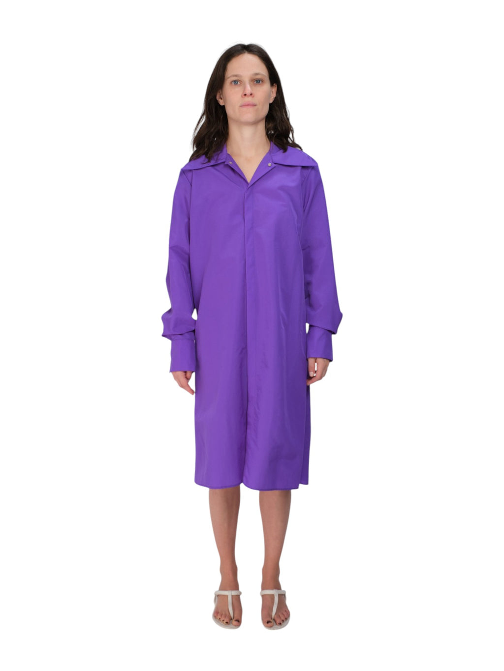 COA NYC | SNAP DOWN DRESS IN PURPLE NYLON