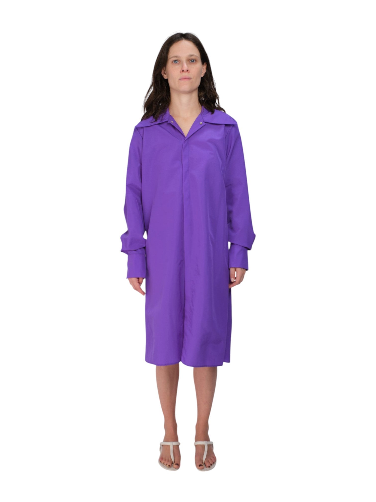 COA NYC | SNAP DOWN DRESS IN PURPLE NYLON