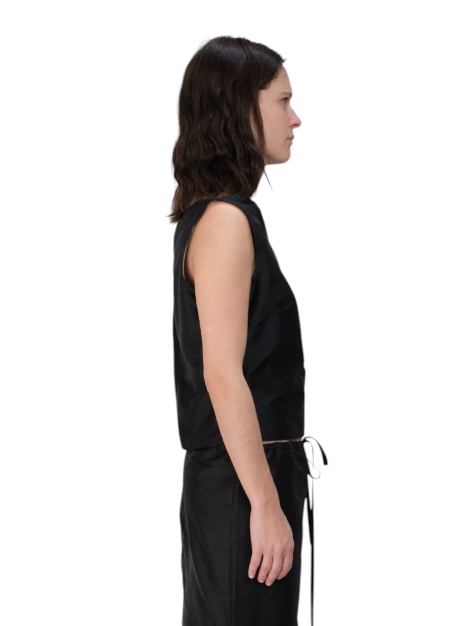 BOATNECK TOP IN BLACK SILK – COMING OF AGE