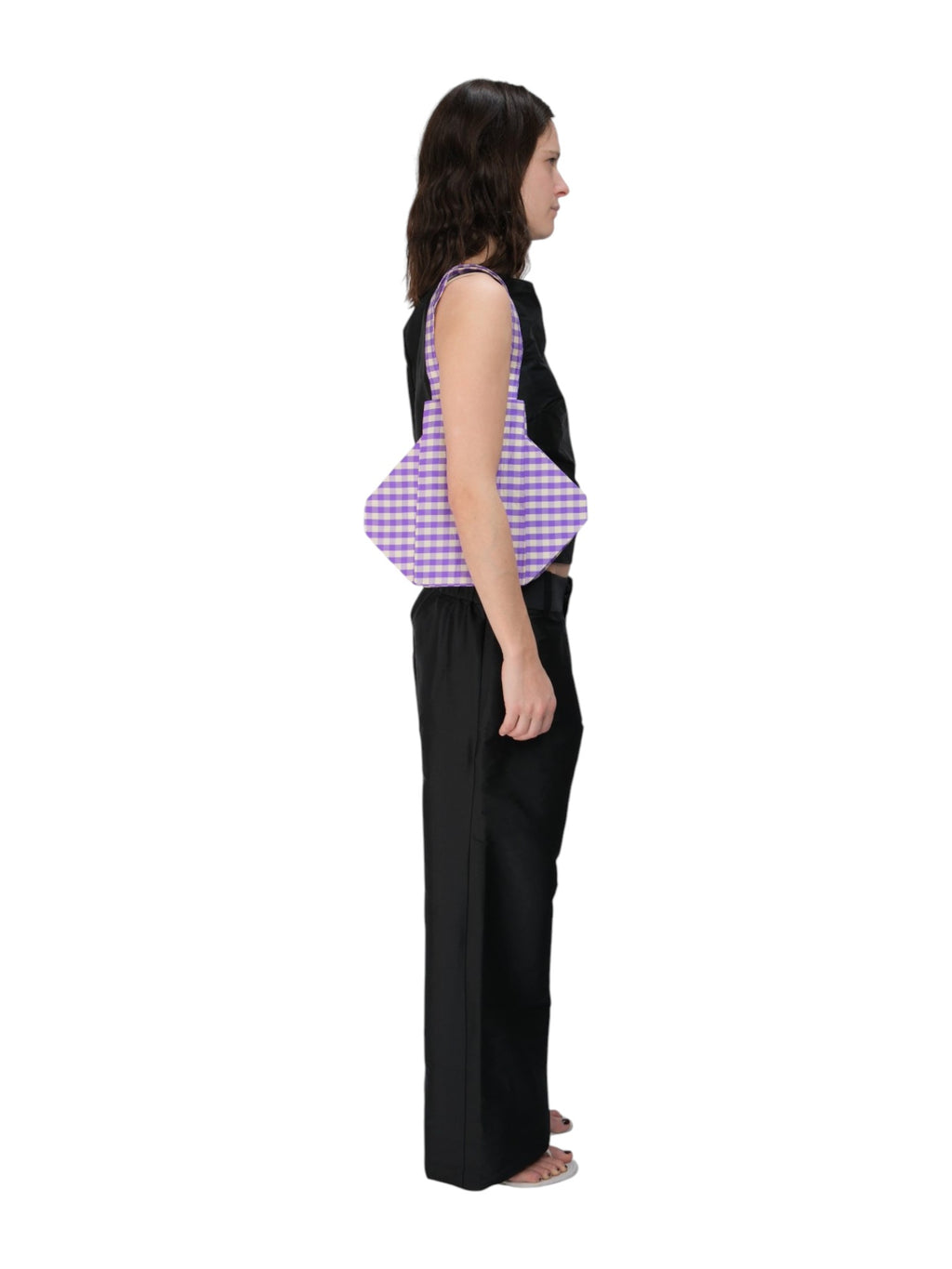 EVERYDAY BAG IN GINGHAM PURPLE IVORY