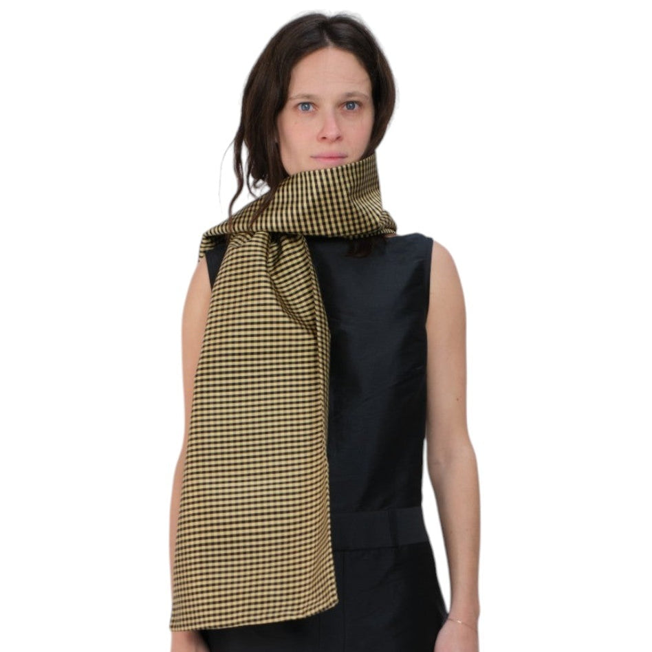 SCARF IN GINGHAM BLACK TAN