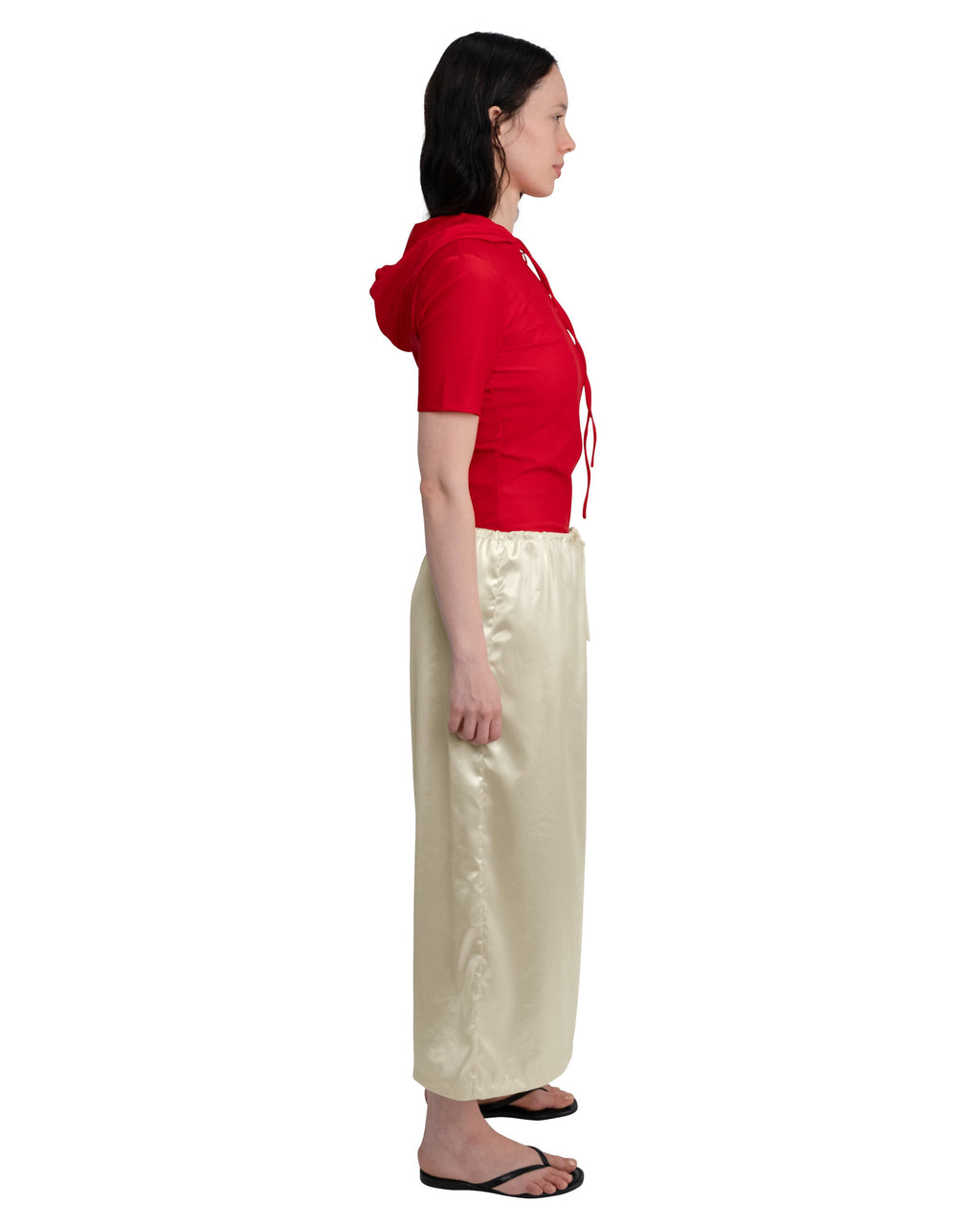 COA NYC | DRAWSTRING MAXI SKIRT IN PEARL