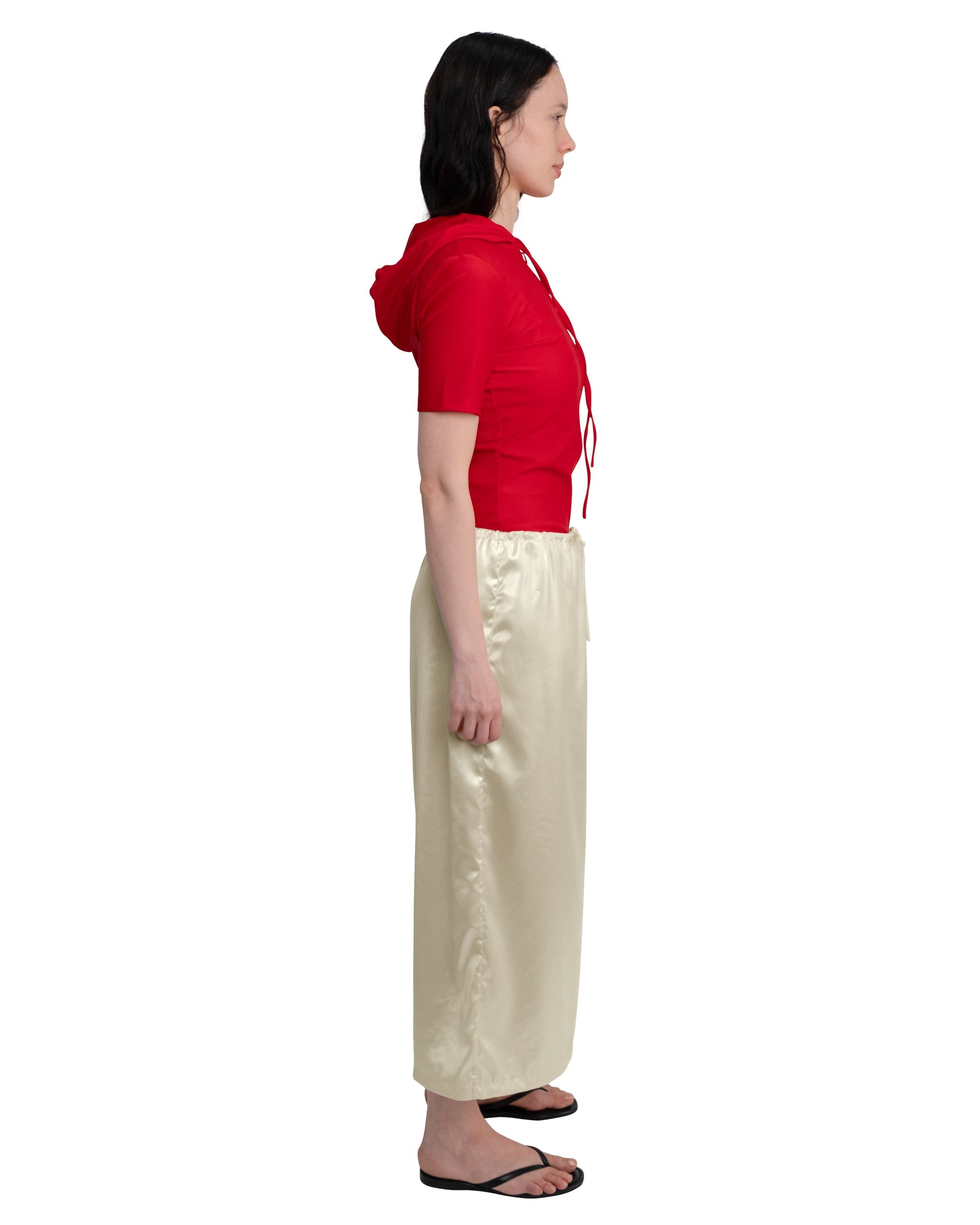 COA NYC | DRAWSTRING MAXI SKIRT IN PEARL