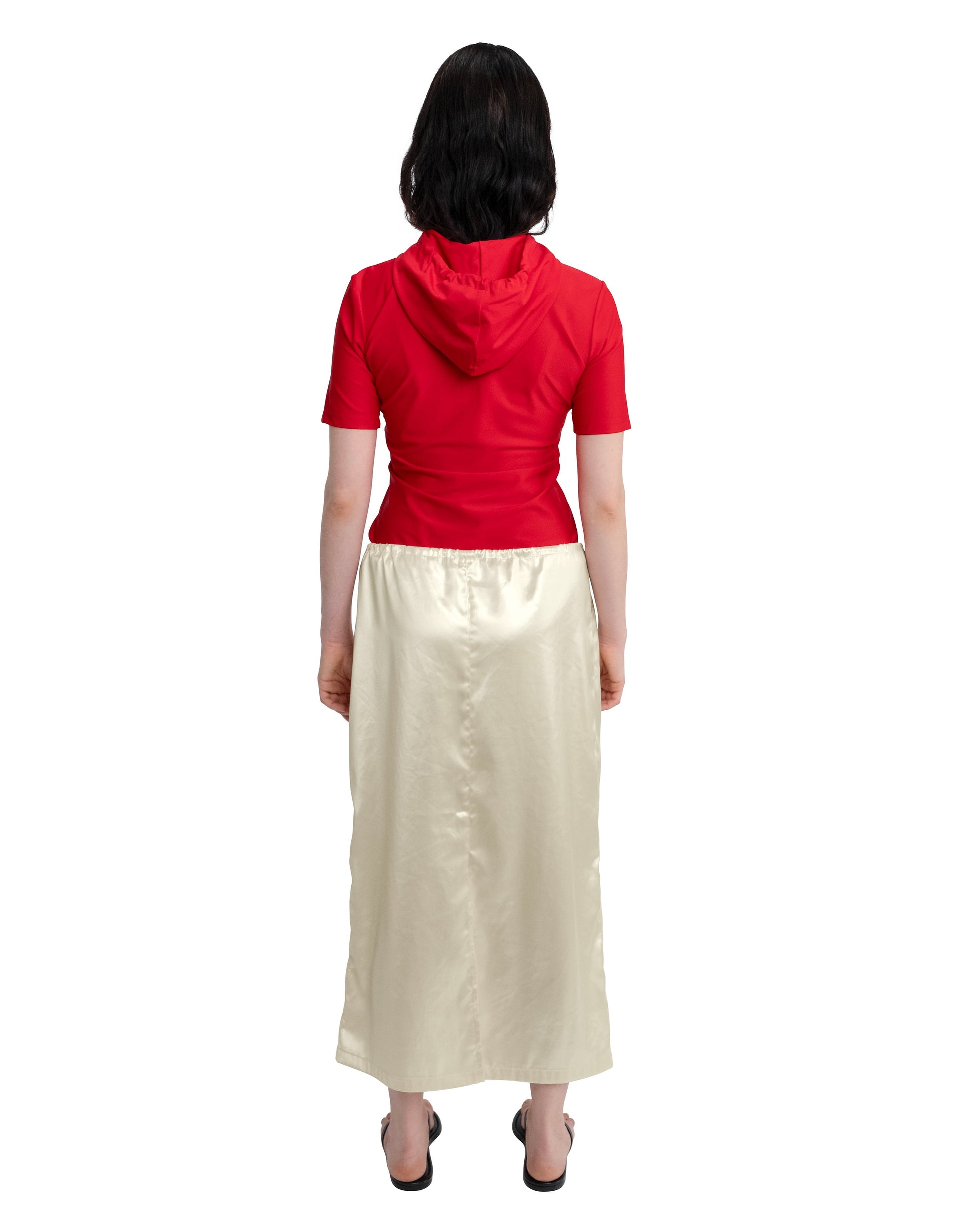 COA NYC | DRAWSTRING MAXI SKIRT IN PEARL
