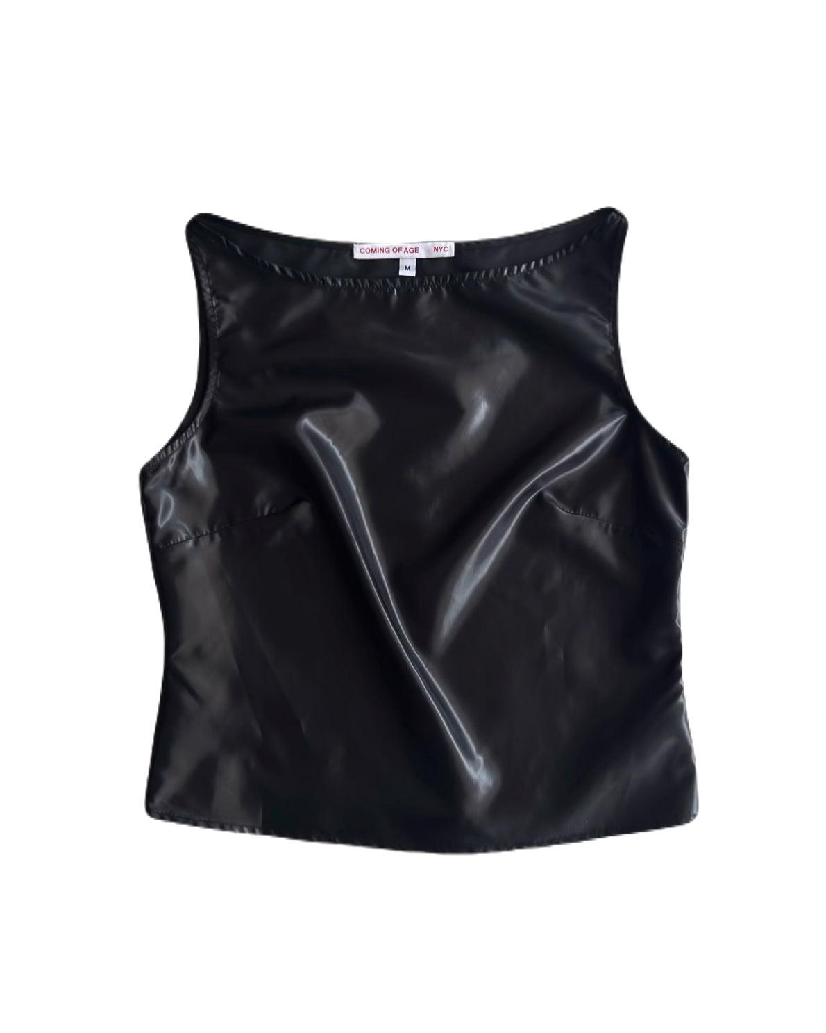 BOATNECK TOP IN BLACK TECH