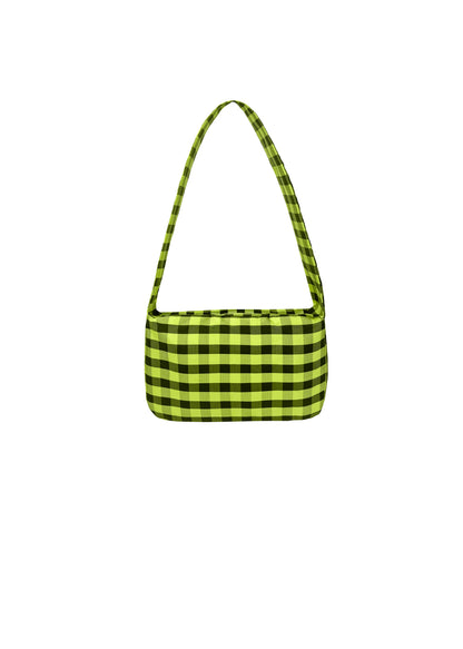 BAGUETTE BAG IN GINGHAM LIME BLACK