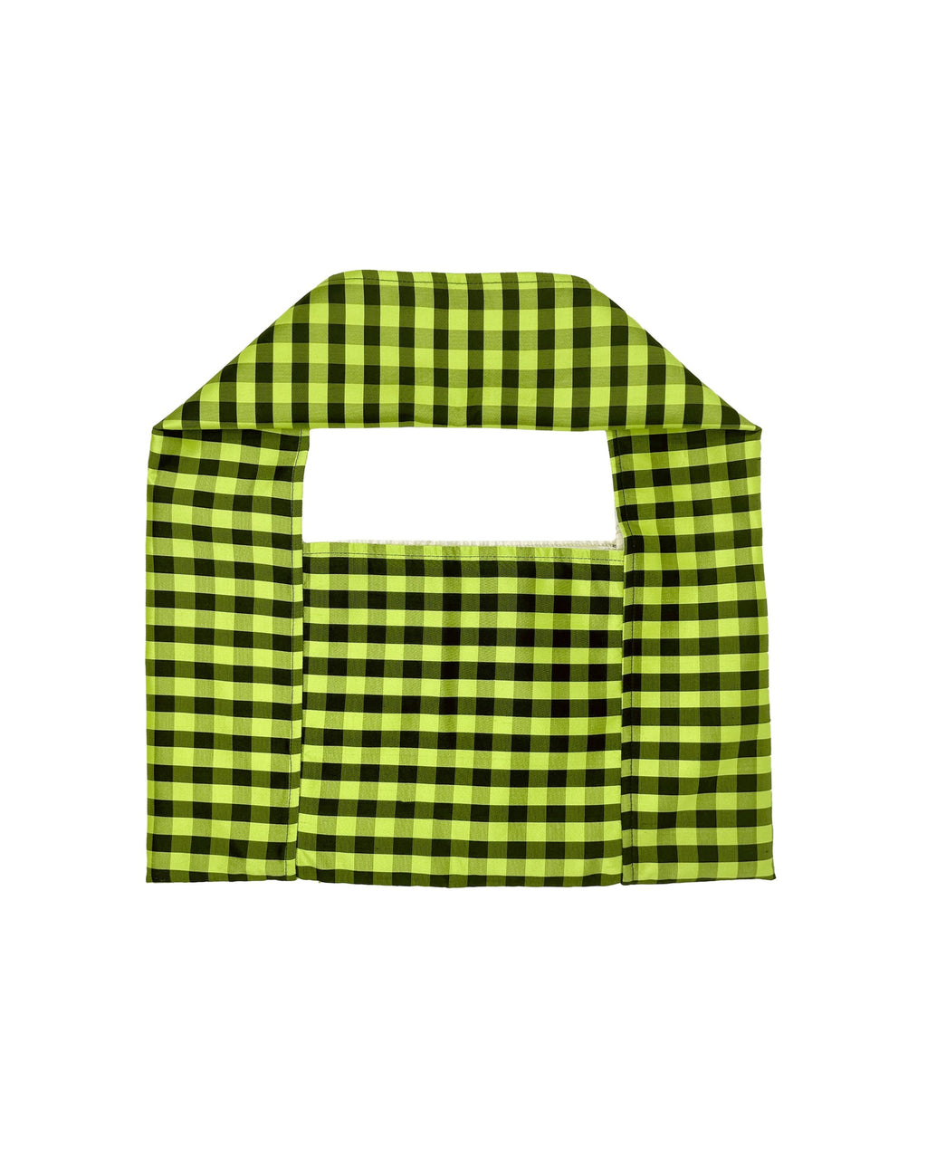 REVERSIBLE FLAT BAG IN GINGHAM / PEARL