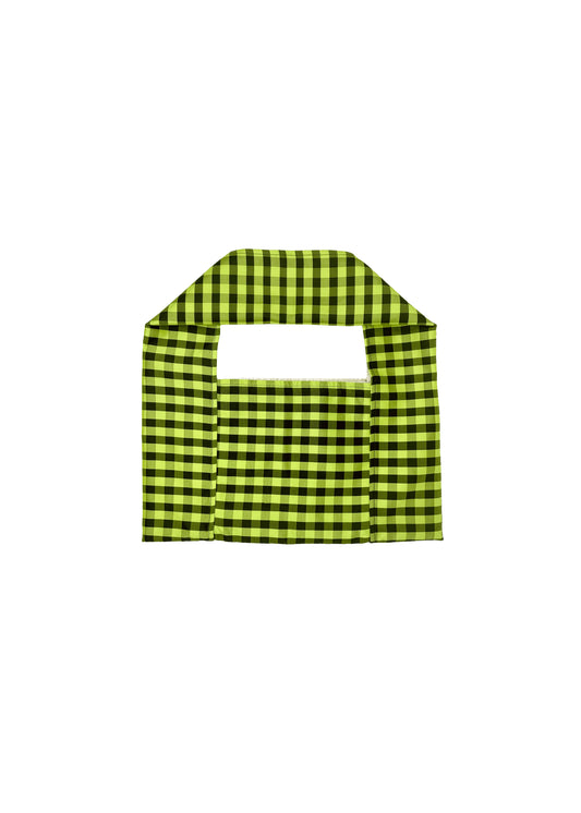 REVERSIBLE FLAT BAG IN GINGHAM / PEARL