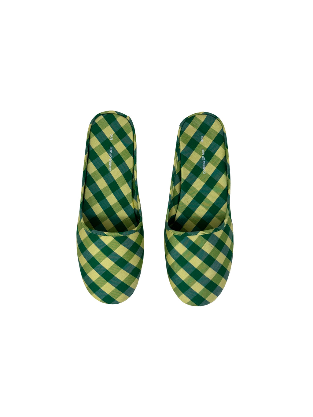 COA | GINGHAM GREEN YELLOW SLIDES