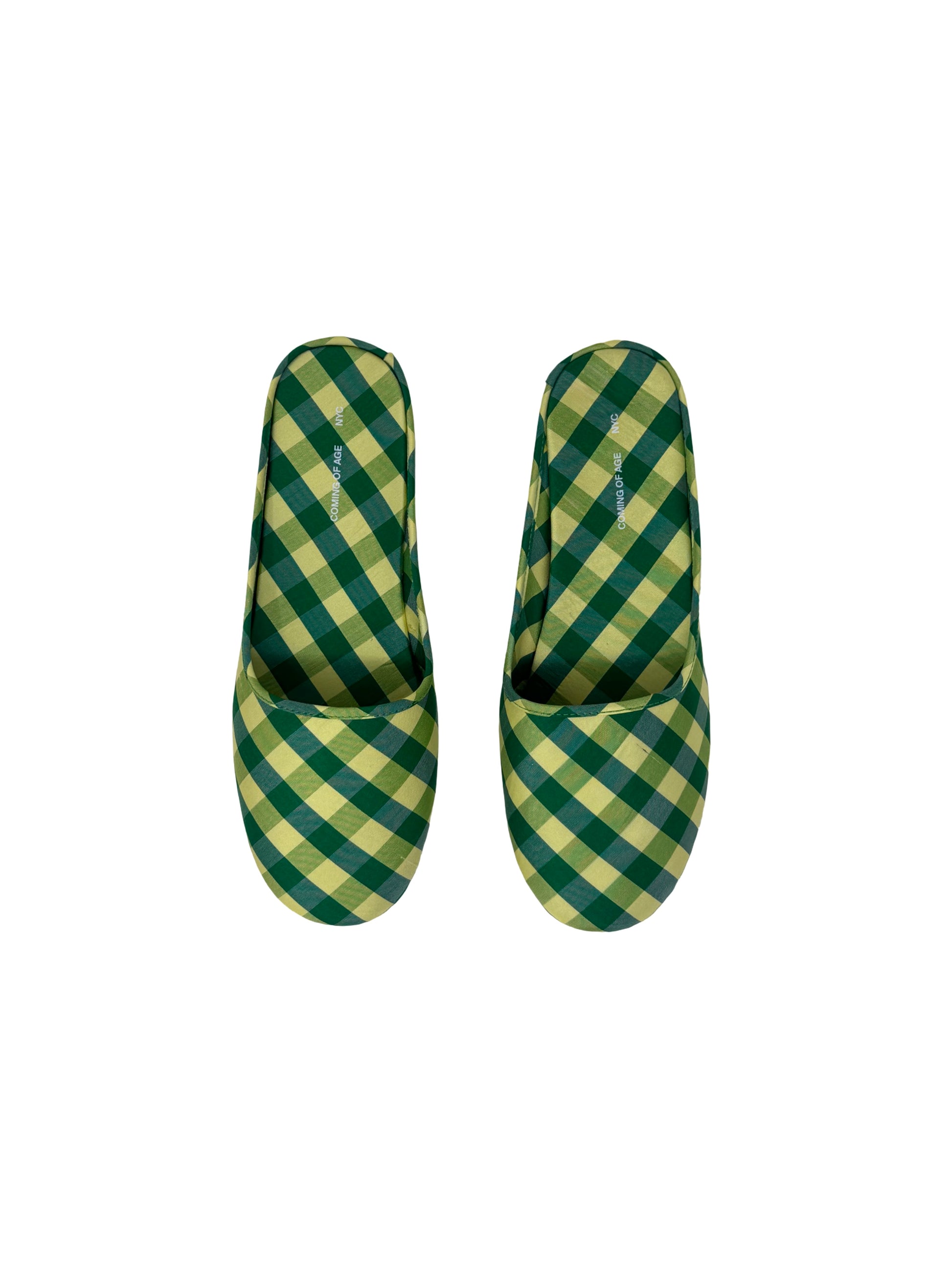 Gingham Green Yellow Slides
