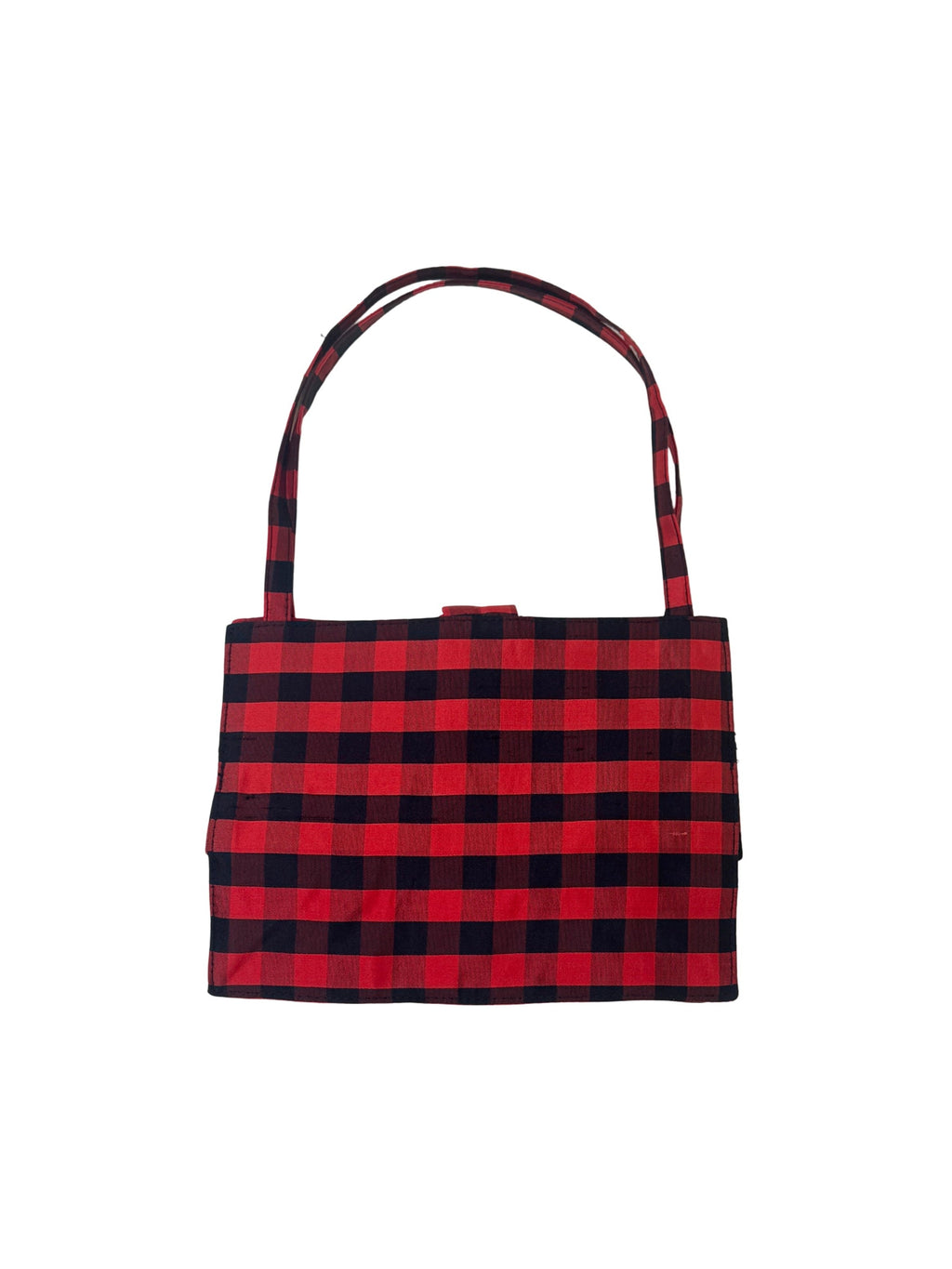 COA NYC | MINI LADY BAG IN GINGHAM RED BROWN