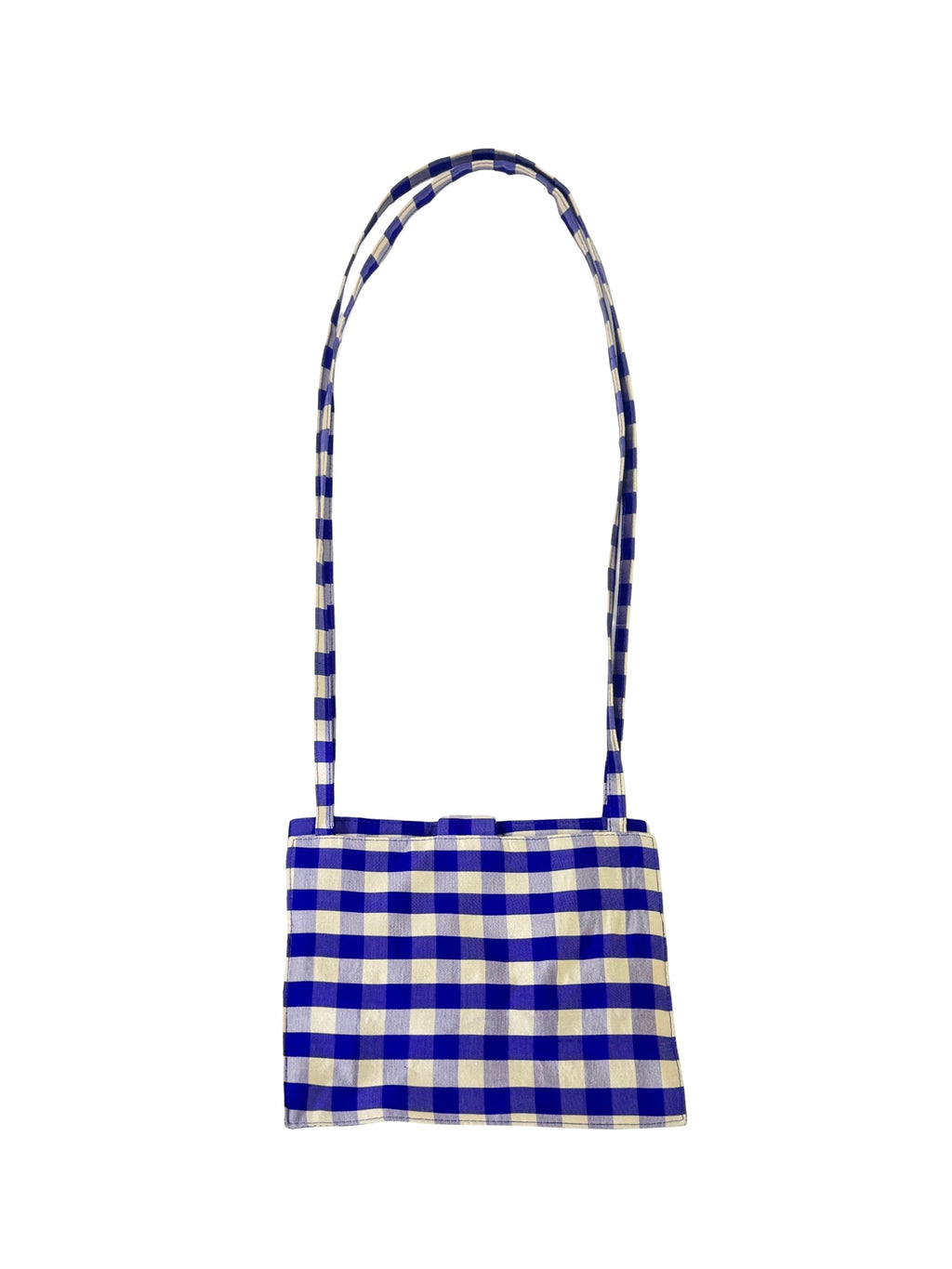 LADY STRAP BAG IN GINGHAM PURPLE IVORY