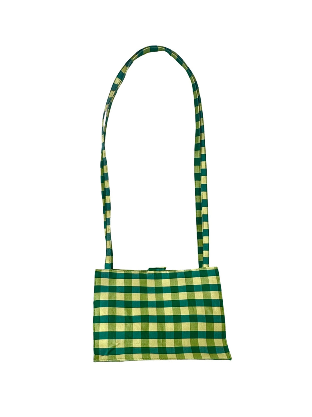 LADY STRAP BAG IN GINGHAM GREEN YELLOW