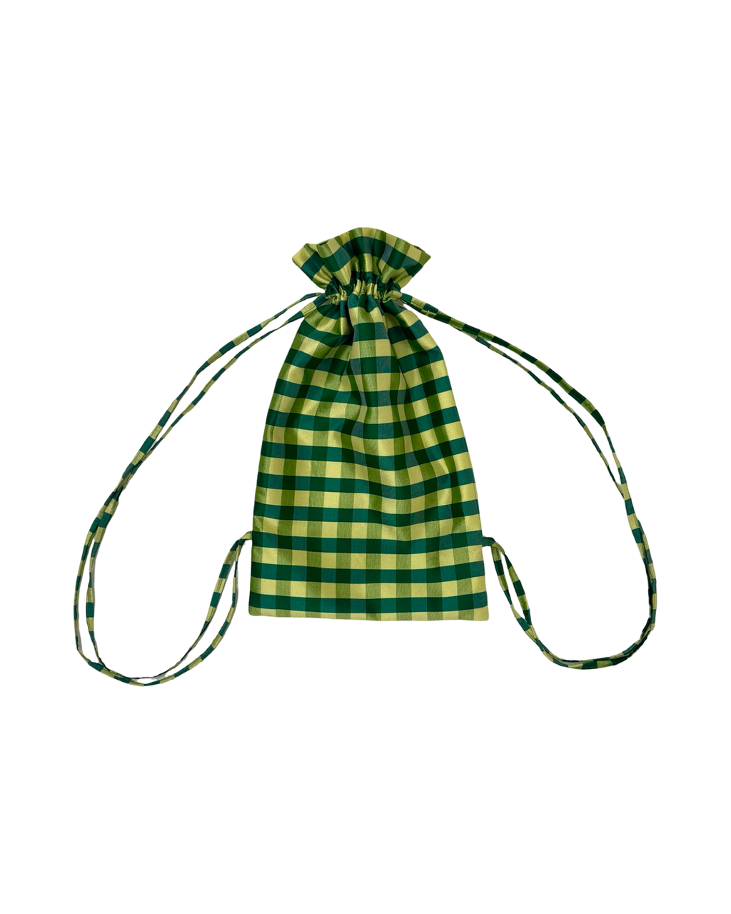 MINI BACKPACK IN GINGHAM GREEN YELLOW