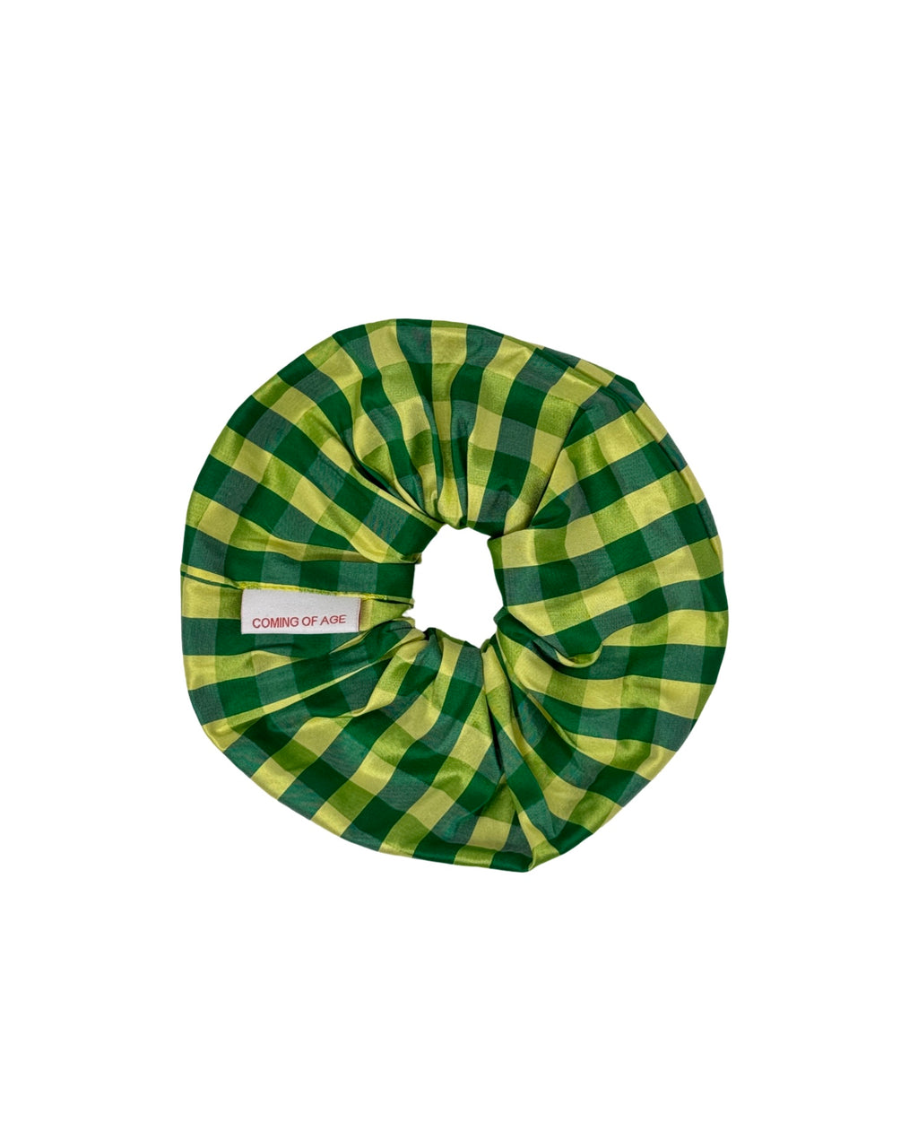 SCRUNCHIE IN GINGHAM GREEN YELLOW