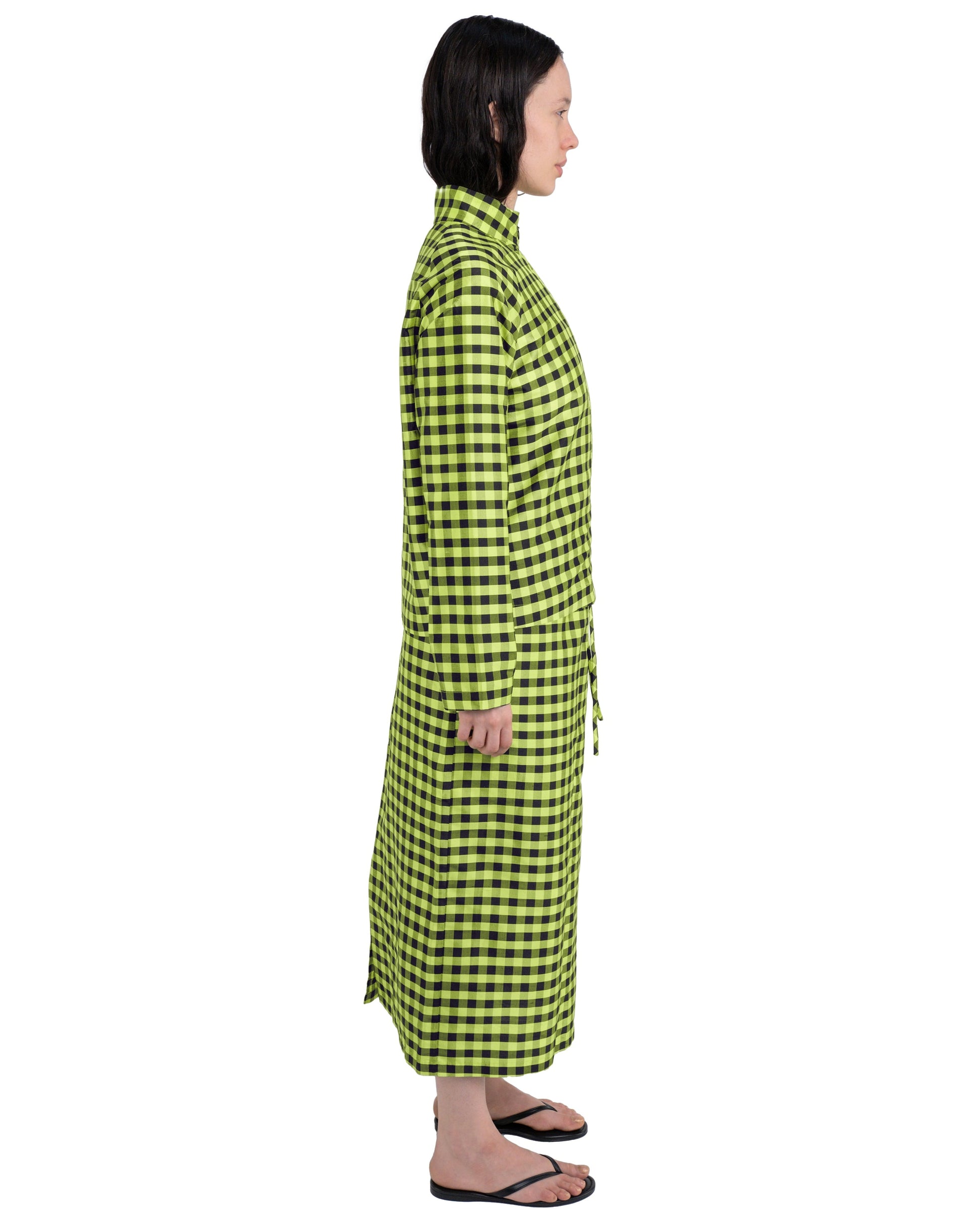 COA NYC | LIGHTWEIGHT BOMBER IN GINGHAM LIME BLACK