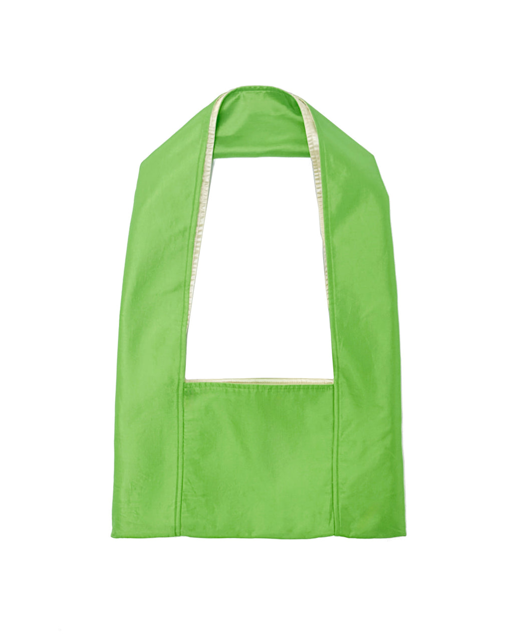 REVERSIBLE FLAT CROSSBODY BAG IN LIMEADE / PEARL