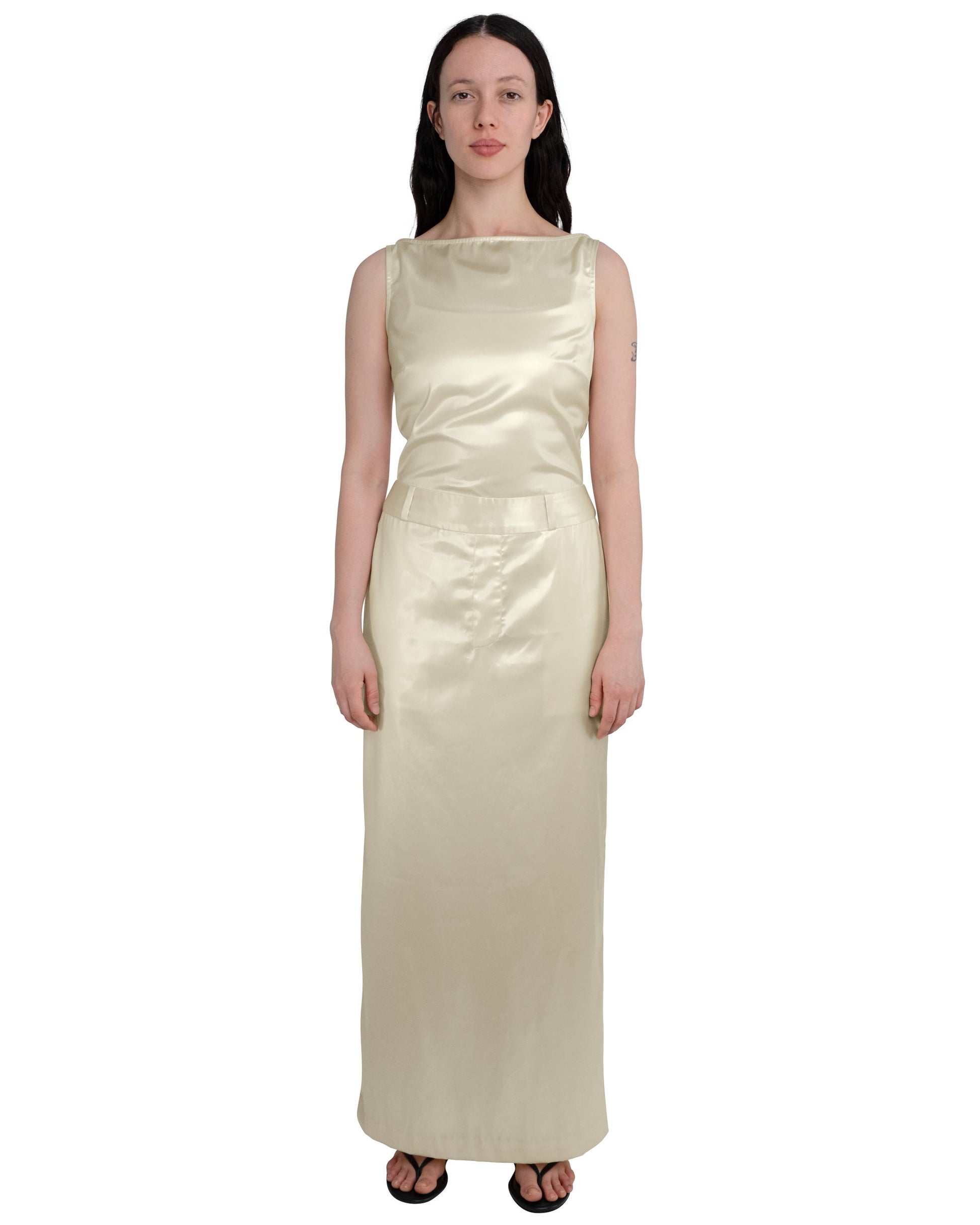 COA NYC | LONG LOOP DRESS IN PEARL