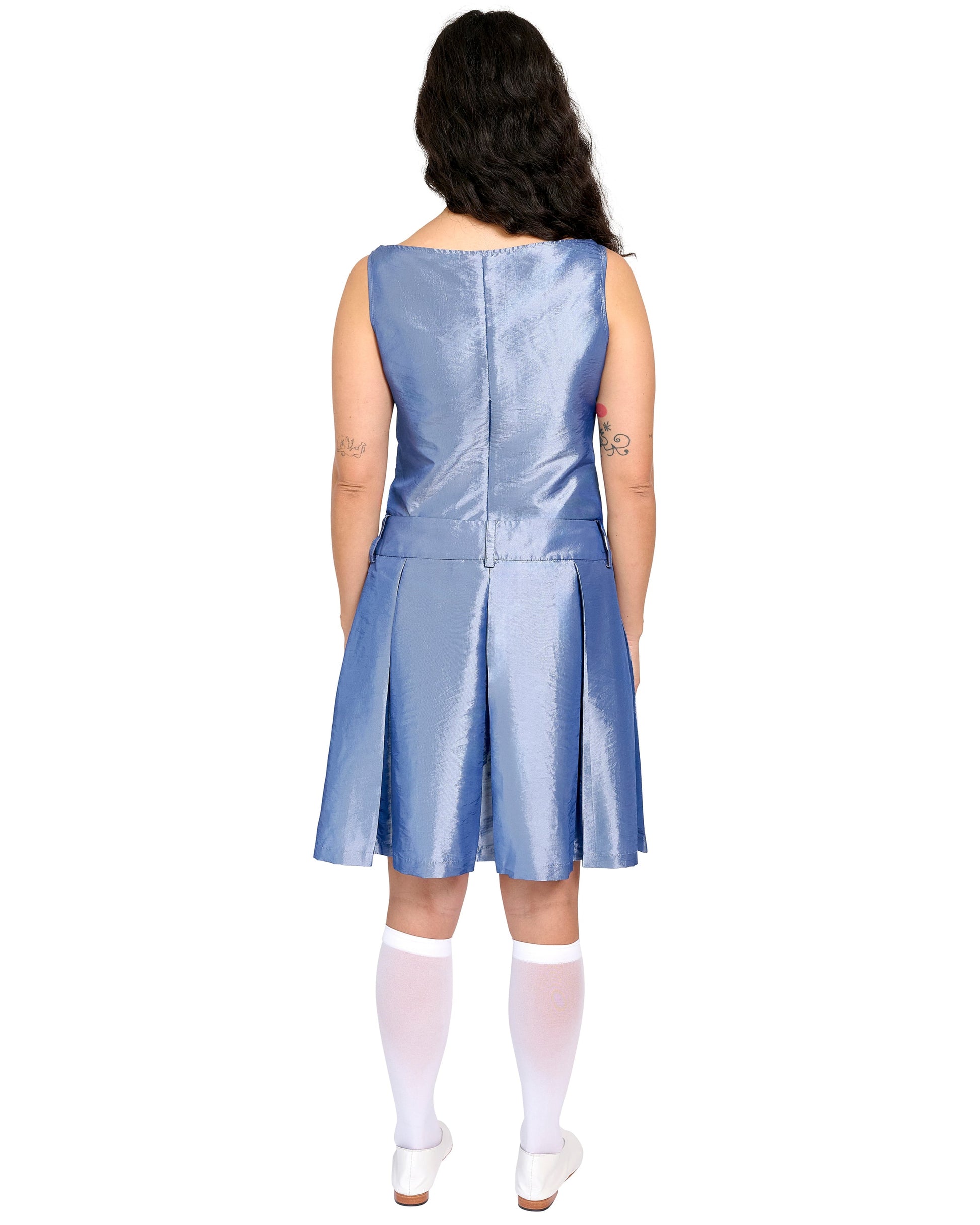COA NYC | PLEATED SKIRT IN BLUE SHIMMER