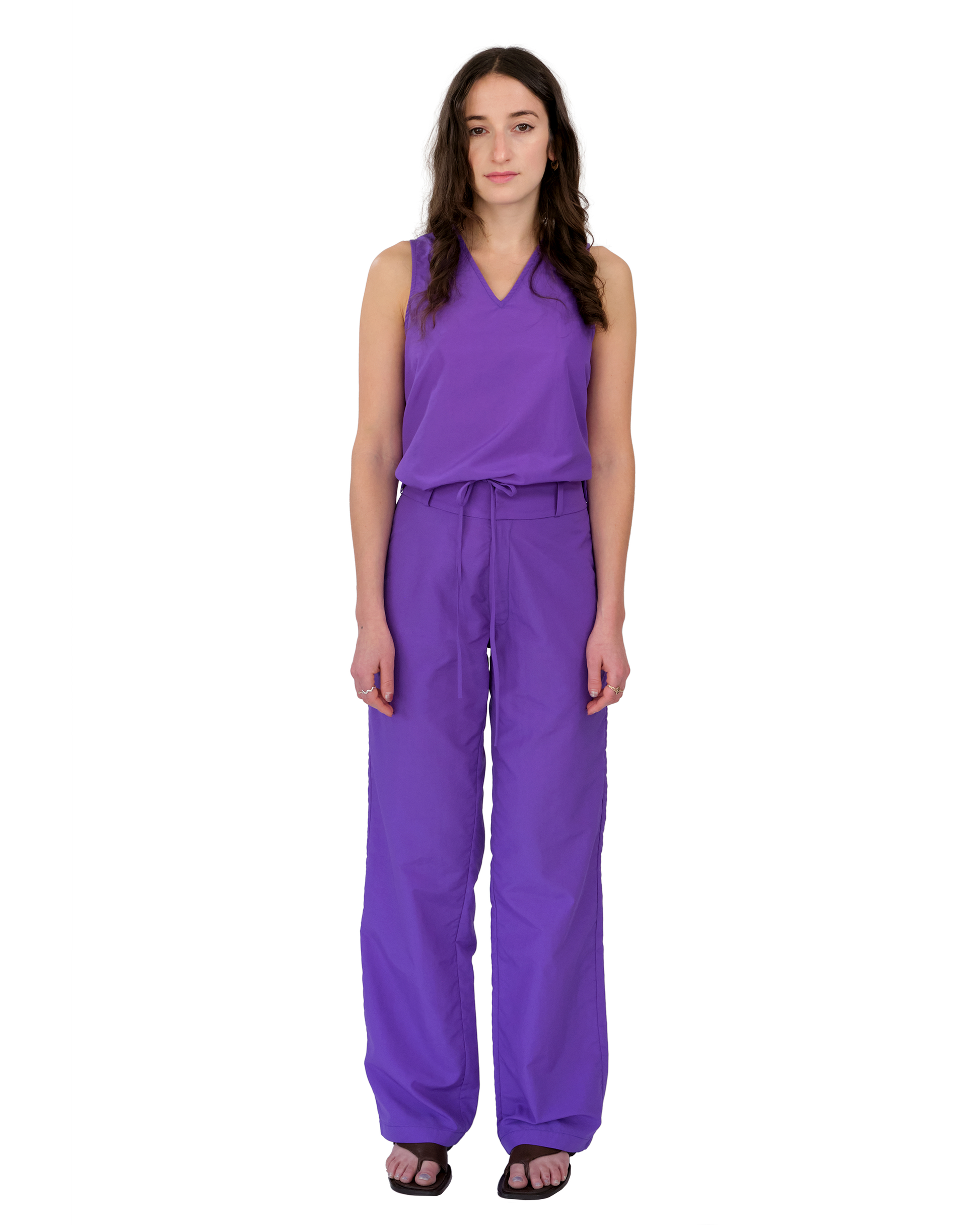 EVERYONE PANT IN PURPLE NYLON