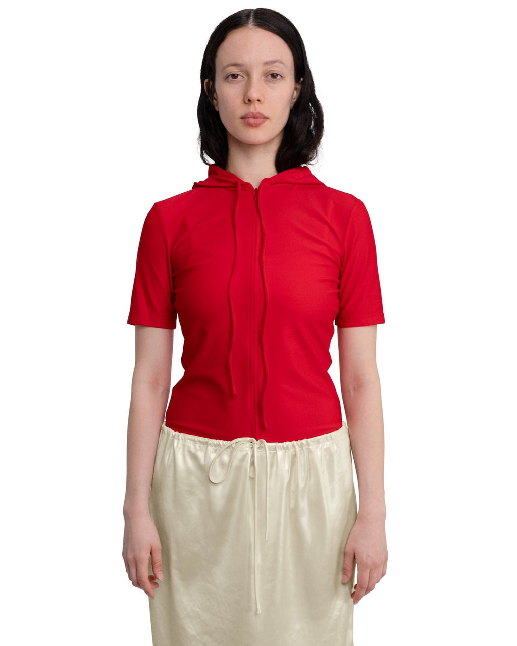 COA NYC | SS HOODIE IN RED RED SPANDEX