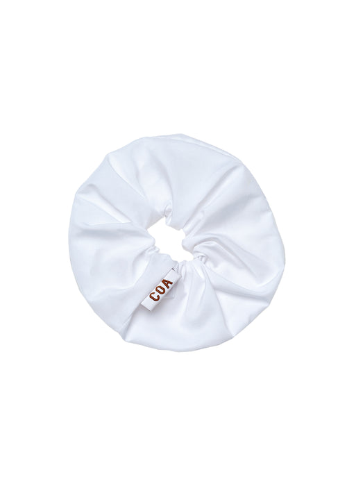 WHITE NYLON SCRUNCHIE