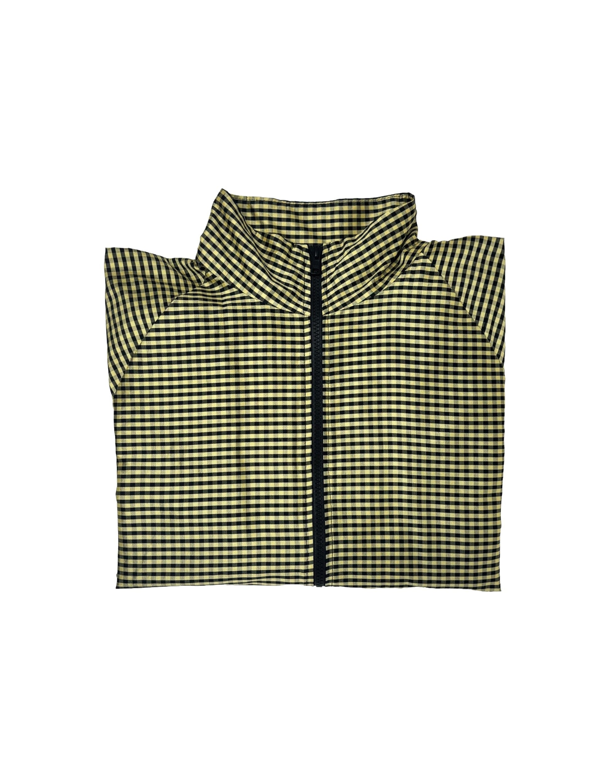 BOMBER JACKET IN GINGHAM BLACK TAN