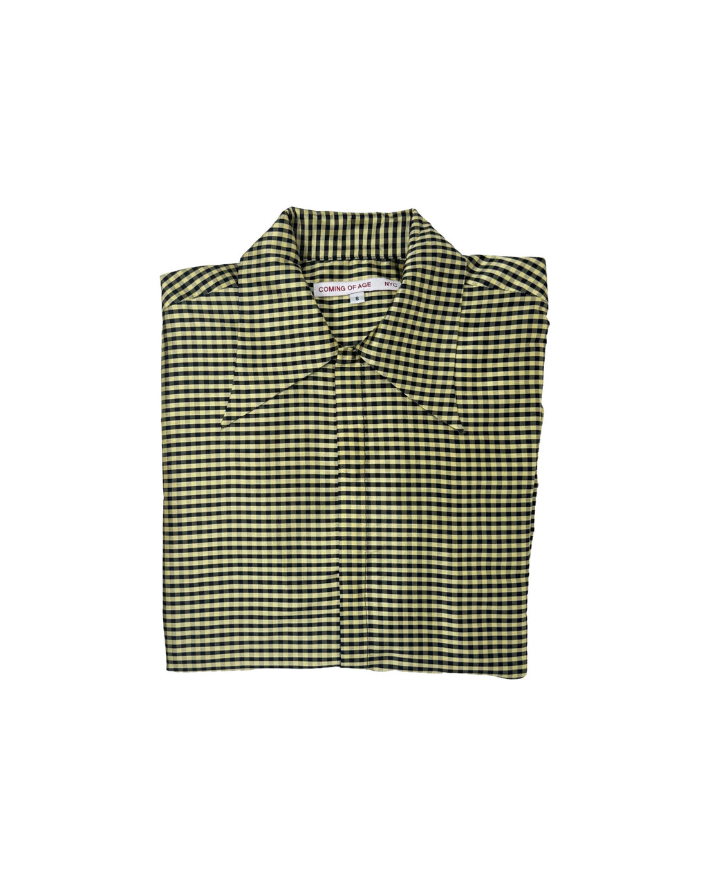 SNAP DOWN SHIRT IN GINGHAM BLACK TAN