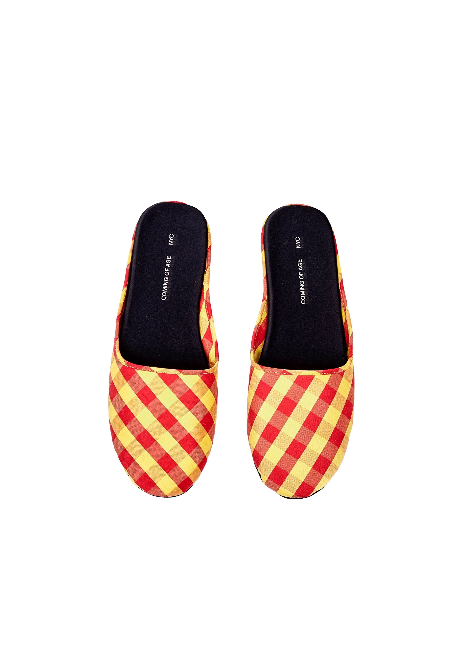 Gingham slippers best sale