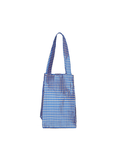 GINGHAM BLUE CREAM EVERYDAY BAG