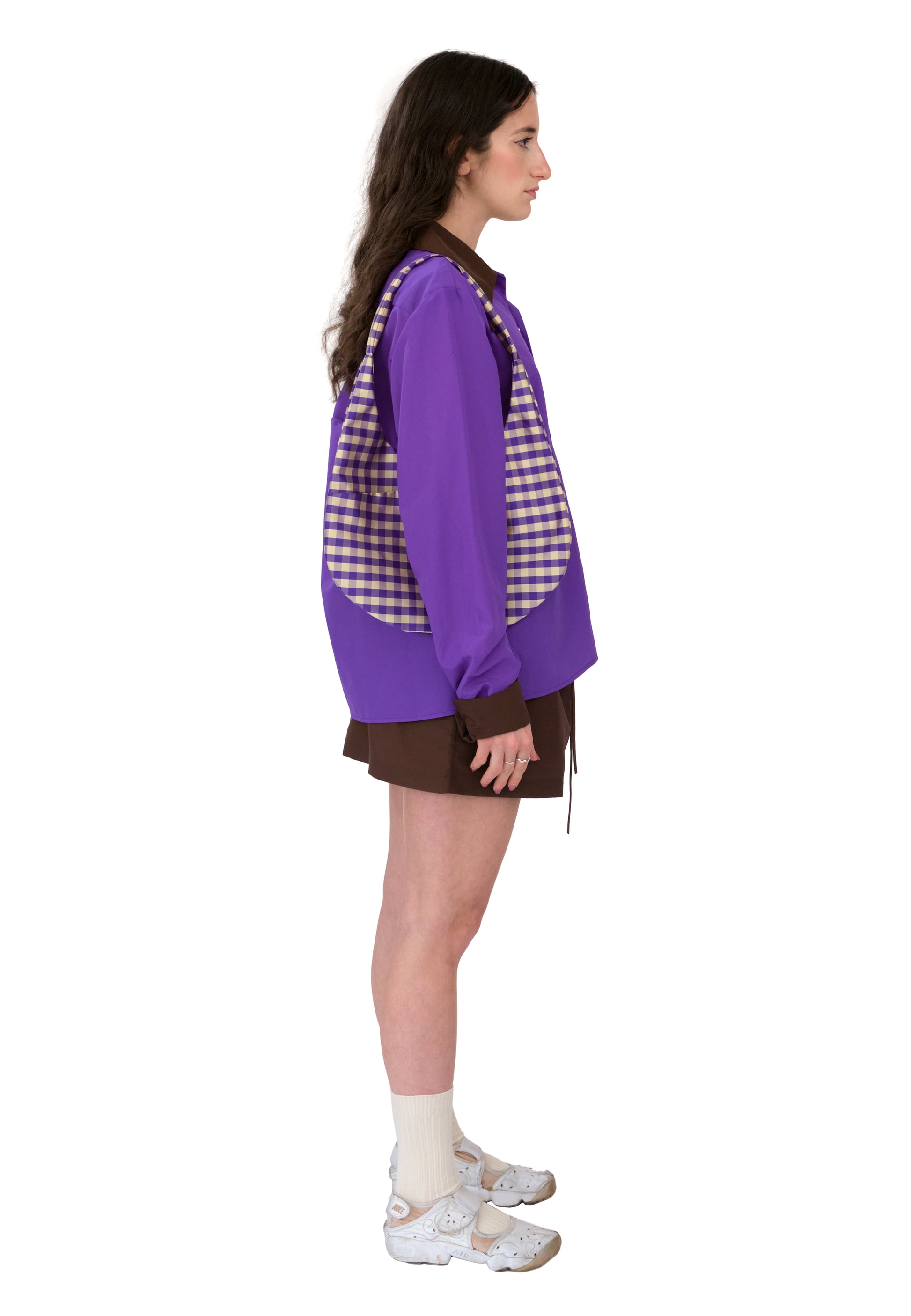 HOBO MINI IN GINGHAM PURPLE IVORY