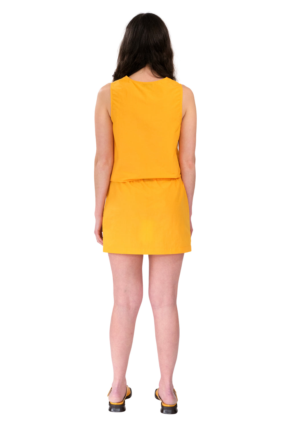 MINI SKIRT IN MUSTARD NYLON