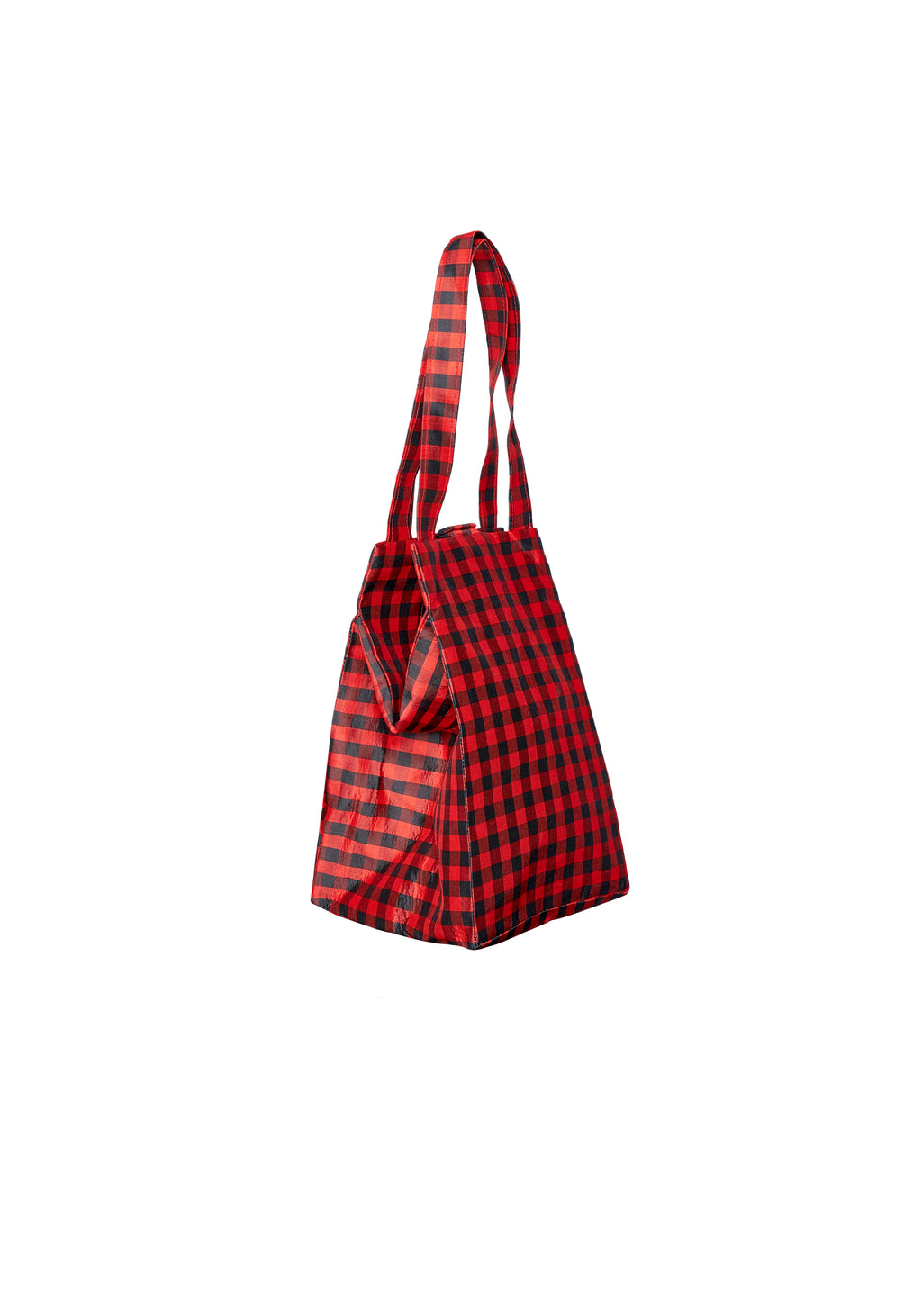 EVERYDAY BAG IN GINGHAM RED BROWN