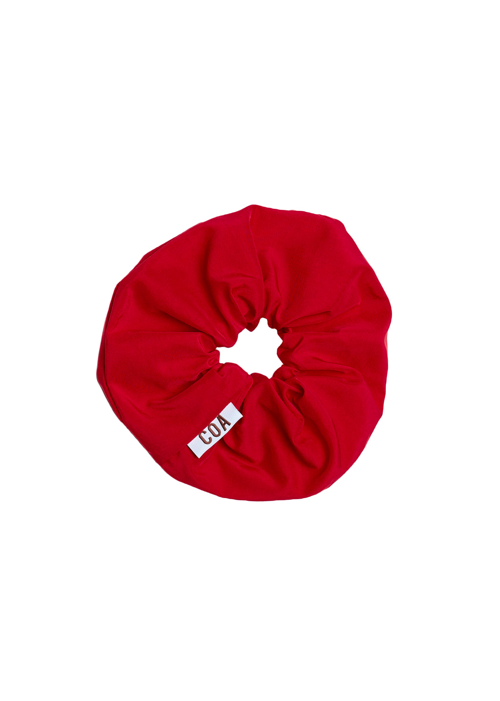 RED NYLON SCRUNCHIE