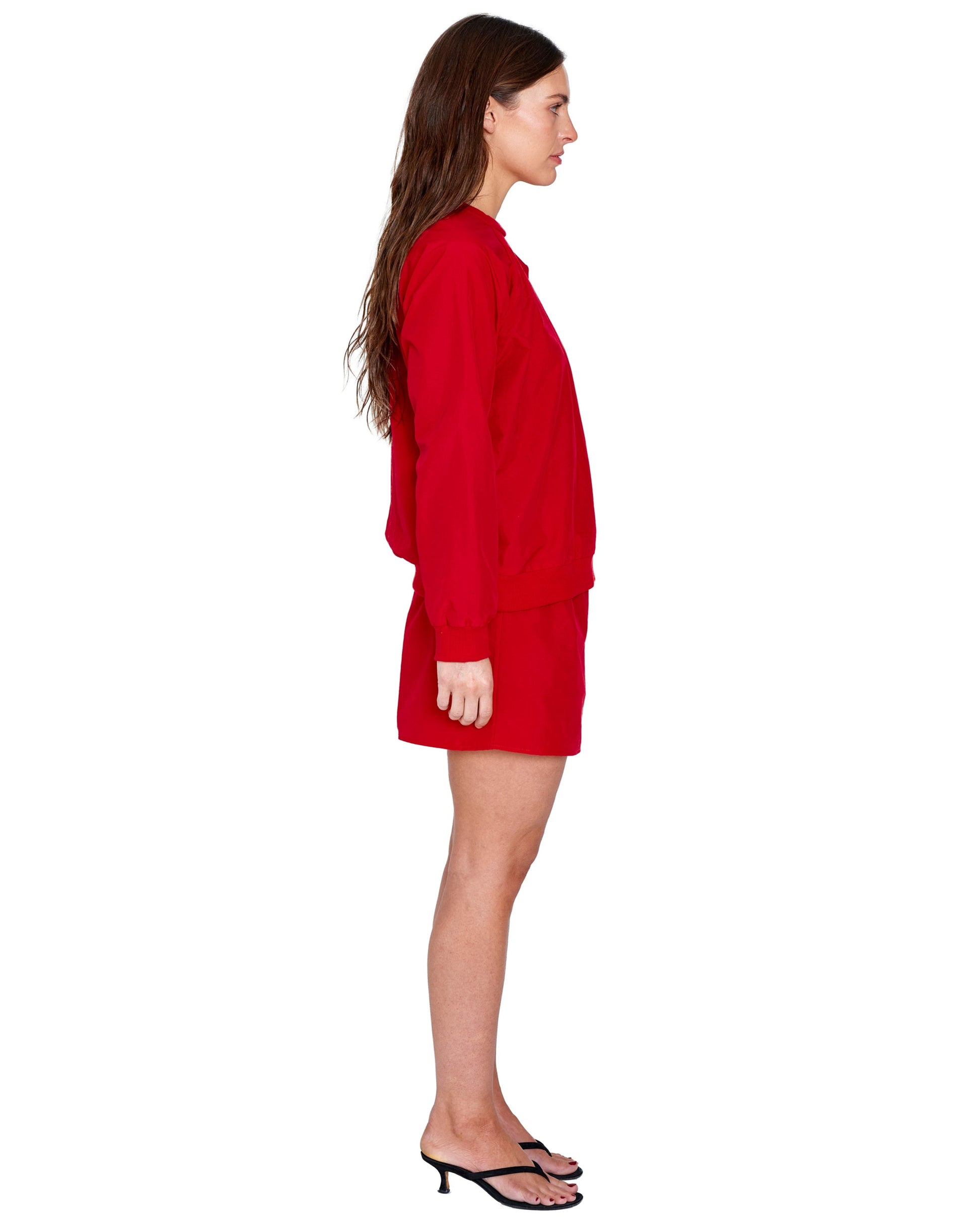 LS PULL OVER IN RED NYLON