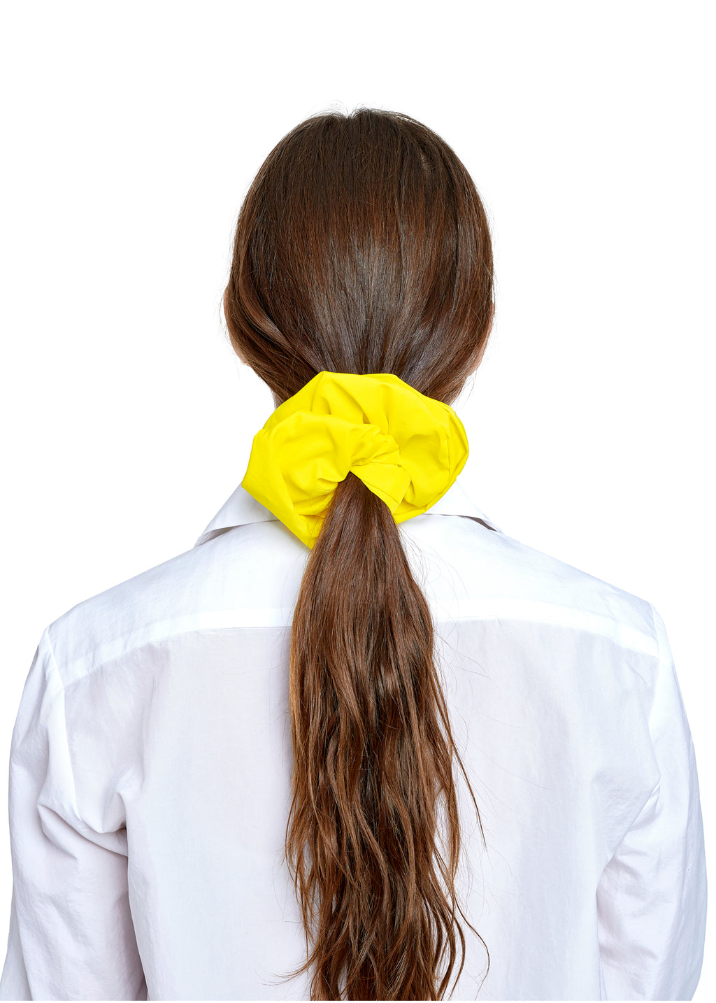 HOT YELLOW NYLON SCRUNCHIE