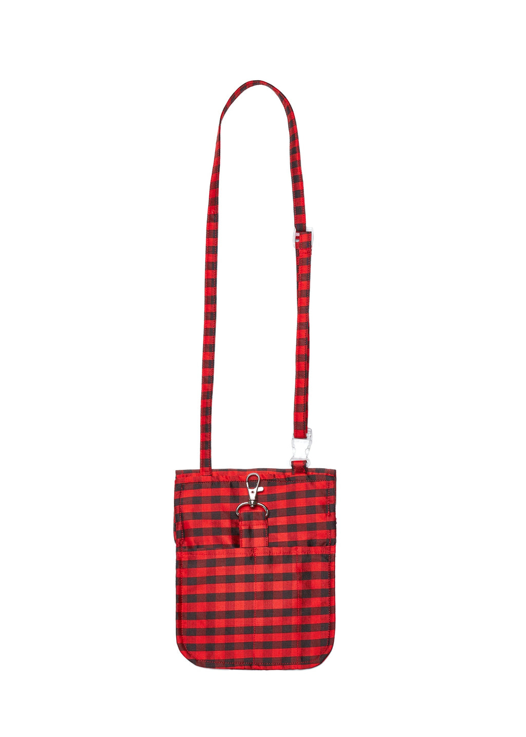 TRAVEL SLING IN GINGHAM RED BROWN
