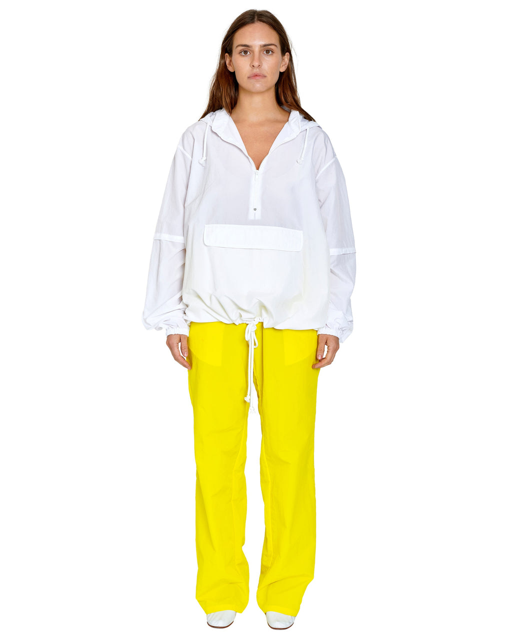 WHITE NYLON WINDBREAKER