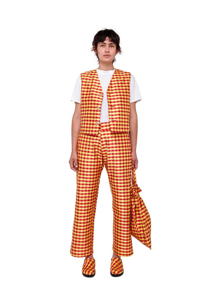 Gingham Red Yellow Pants