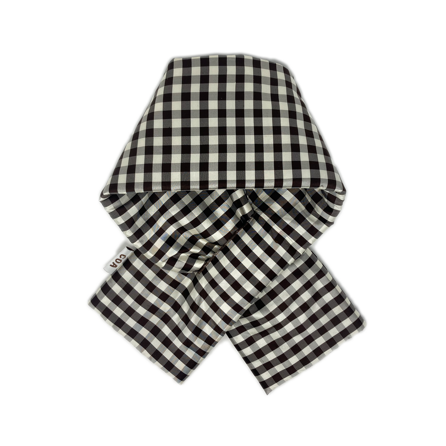 Gingham Brown White Padded Scarf